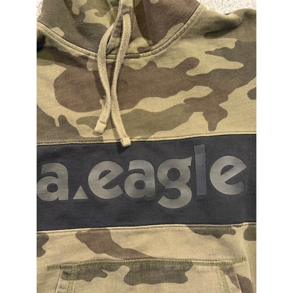 American Eagle Outfitters Sweatshirt Men Large Camo Hoodie Pullover Front Pocket - Picture 3 of 10